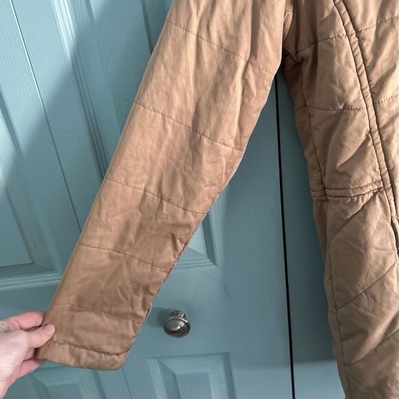 Mod O Doc Womens Tan Zip Up Winter Jacket M/L Waist Tie Faux Fur - Picture 6 of 10